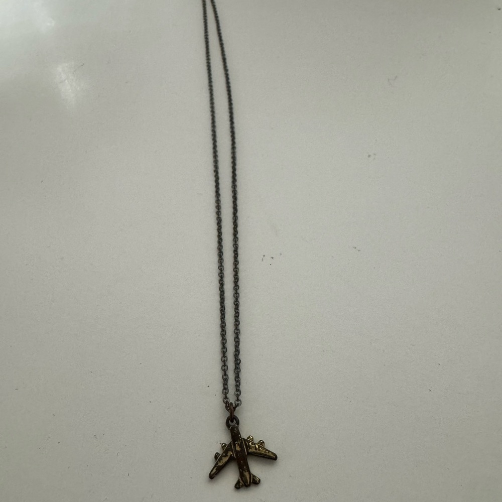Airplane and Pineapple Pendant Necklace